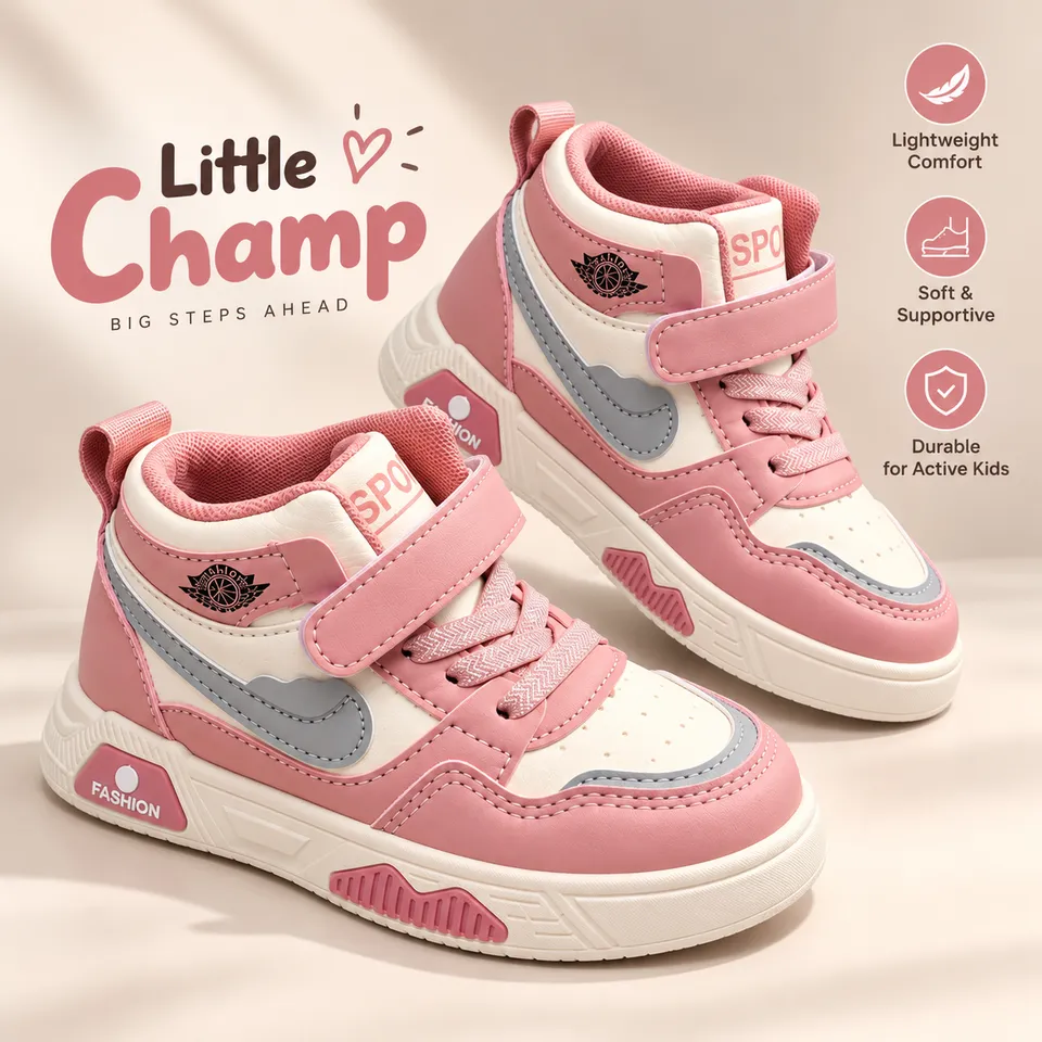 Rose Blush High-Top Sneakers| 1.5 to 6 Years