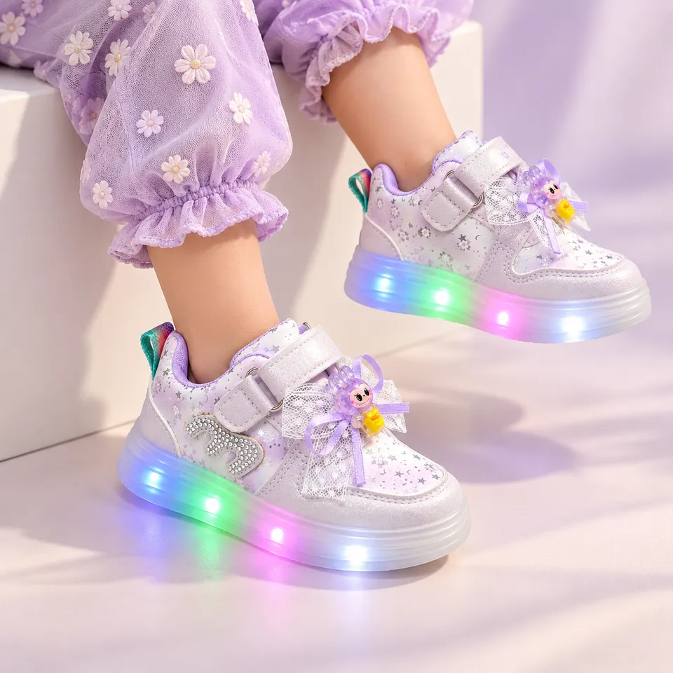 Rainbow Glow Princess Sneakers-Lighting| 1.5 to 3.5 Years