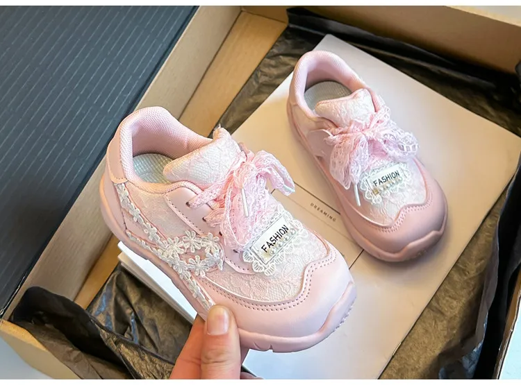 Blush Lace Princess Sneakers! 4 to 6 years