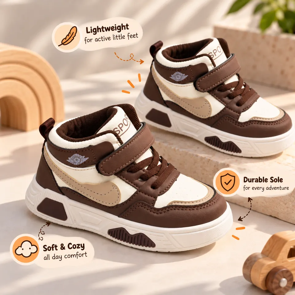 CocoaStride Kids High-Top Sneakers| 1.5 to 5.5 Years