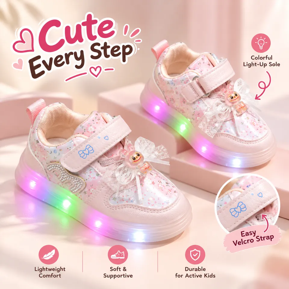 Rainbow Glow Princess Sneakers-Lighting| 1.5 to 3.5 Years