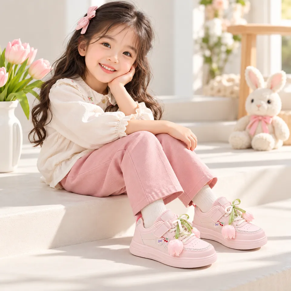 Pink Tulip Charm Sneakers| 3.5 to 11 years
