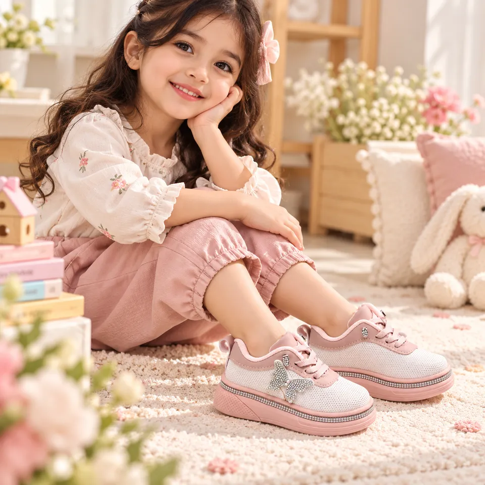 Crystal Butterfly Kids Sneakers| 1.5 to 6 Years