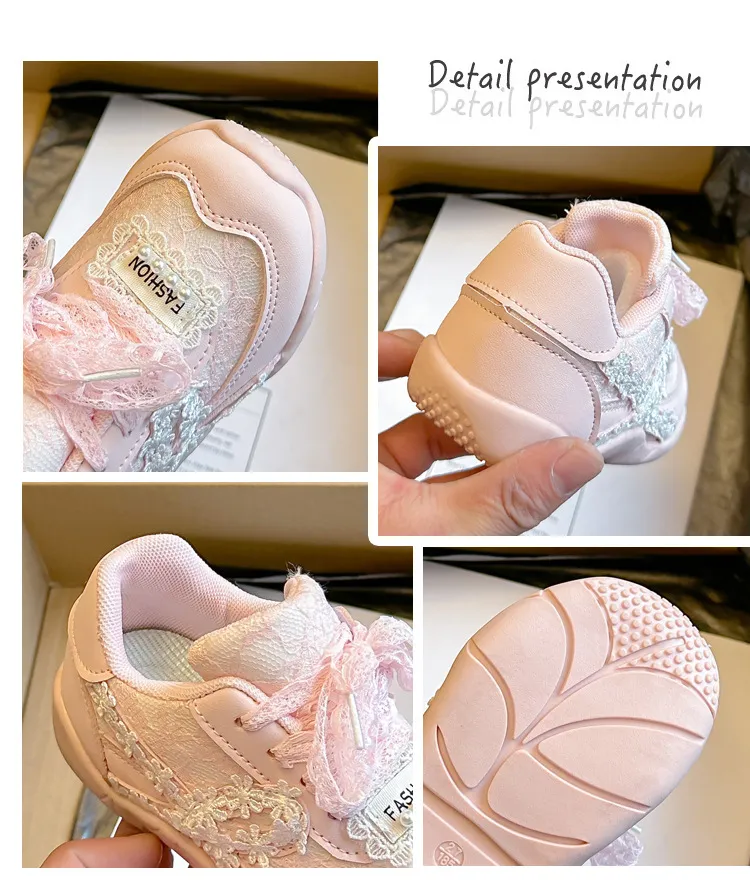 Blush Lace Princess Sneakers! 4 to 6 years