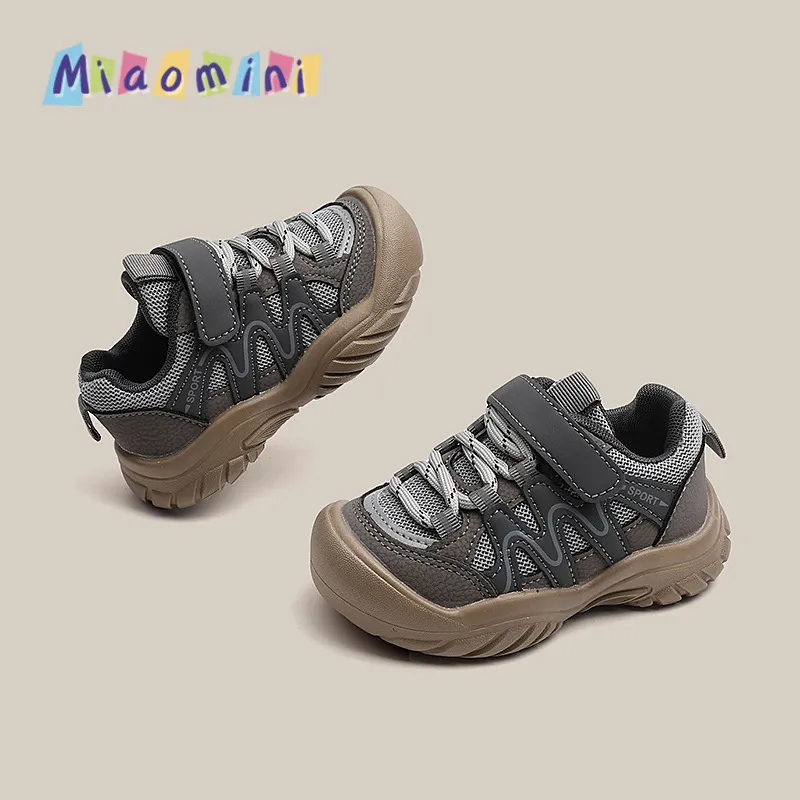 Kids Grey Mesh Velcro Sneakers| 1.5 to 5.5 Years