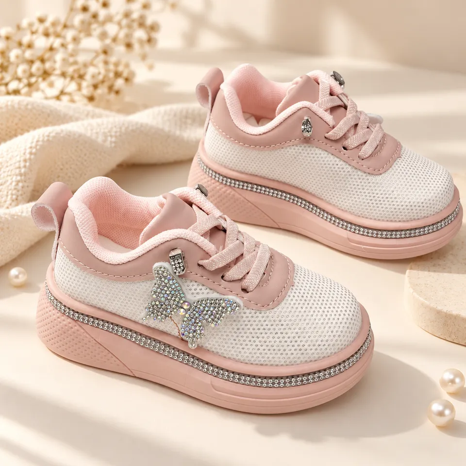 Crystal Butterfly Kids Sneakers| 1.5 to 6 Years