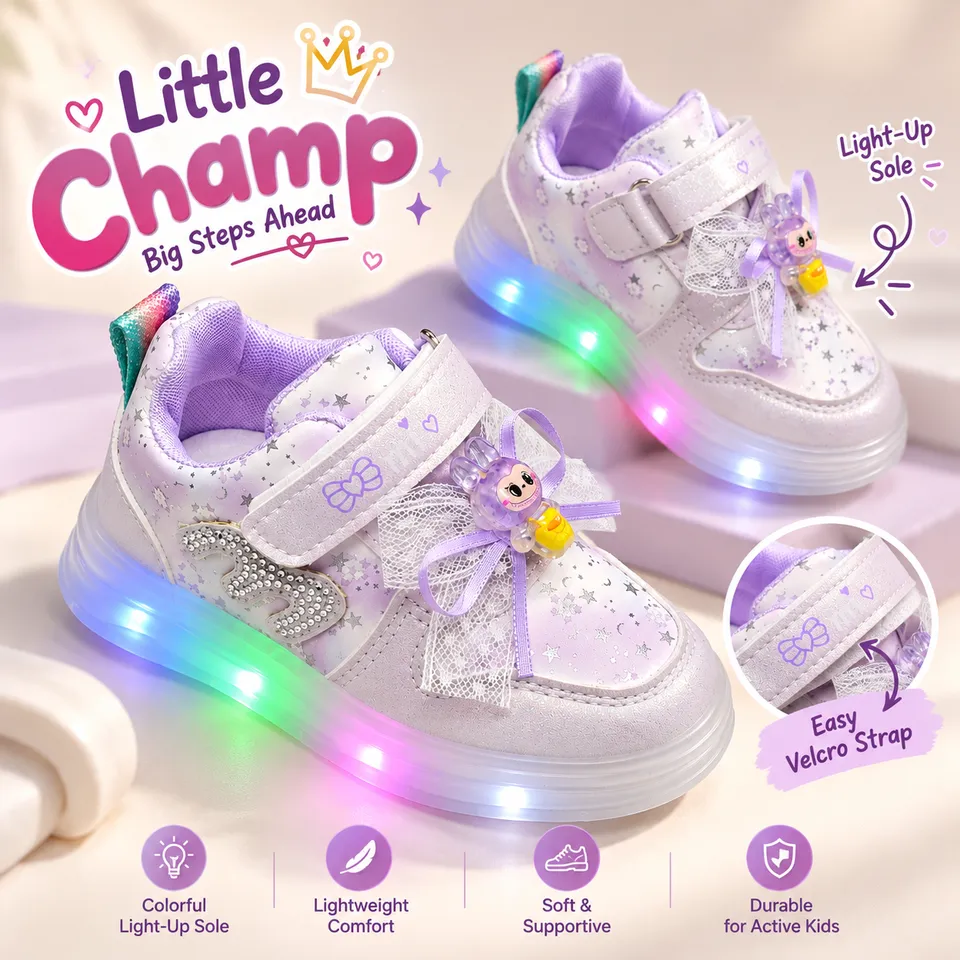 Rainbow Glow Princess Sneakers-Lighting| 1.5 to 3.5 Years